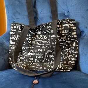 Paris Stylish Black and White Tote Bag